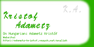 kristof adametz business card